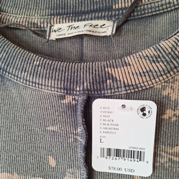 Free People We the Free Grey L/S Top - Picture 2 of 3